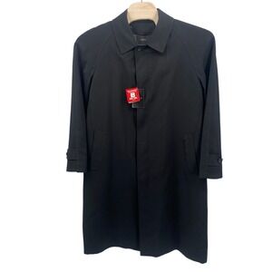 NWT Sanyo Men's Dress Coat 44R Black‎ Thermo Overcoat Body Warming Technology